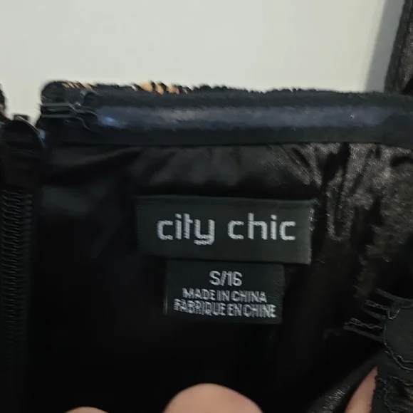 City Chic Black and Tan Lace Mini Dress - Picture 5 of 7
